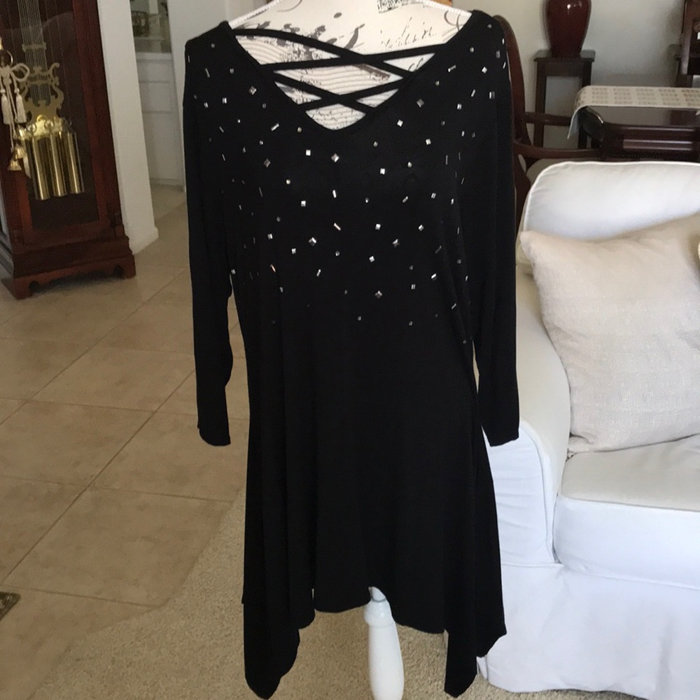 Belldini Black Long-Sleeve Straps and Stud Accents
